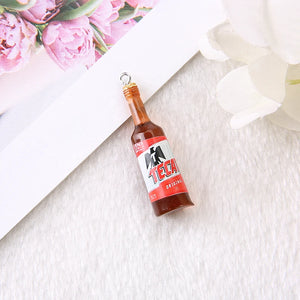 10 Pcs 3D Alcohlic Drink Bottle Pendant Resin Charms For DIY Making
