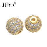 10 Pcs 6mm Round Ball CZ Beads DIY Jewelry Making Lucky Charm Pendants