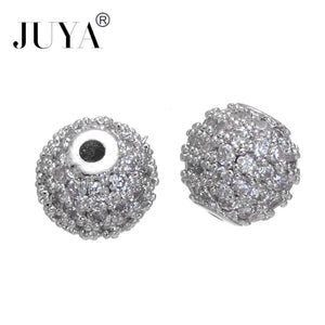 10 Pcs 6mm Round Ball CZ Beads DIY Jewelry Making Lucky Charm Pendants