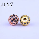 10 Pcs 6mm Round Ball CZ Beads DIY Jewelry Making Lucky Charm Pendants