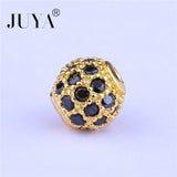 10 Pcs 6mm Round Ball CZ Beads DIY Jewelry Making Lucky Charm Pendants