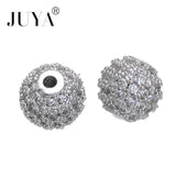 10 Pcs 6mm Round Ball CZ Beads DIY Jewelry Making Lucky Charm Pendants