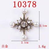 10 Pcs Pearl Crystal Rhinestone Buttons Clasp DIY Accessories