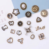 10 Pcs Pearl Crystal Rhinestone Buttons Clasp DIY Accessories