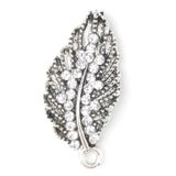 10 Pcs Antique Silver Leaf Charms Pendant Metal Rhinestone DIY Jewelry Making