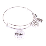 10 Pcs Bangle Set with Bottle Cap Letters Charm Bracelets for Women