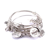 10 Pcs Bangle Set with Bottle Cap Letters Charm Bracelets for Women