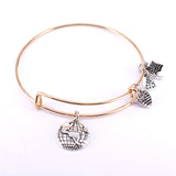 10 Pcs Bangle Set with Bottle Cap Letters Charm Bracelets for Women