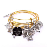 10 Pcs Sea Life Charm Bangles 4 Colors Women Cuff Jewelry