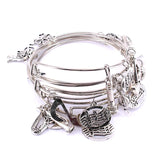 10 Pcs Bangle Set Musical Note Charm Bracelets for Women Cuff Jewelry