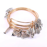 10 Pcs Bangle Set Musical Note Charm Bracelets for Women Cuff Jewelry