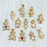 10 Pcs Bear Pendant Jewelry Charms Cartoon Bear Necklace Pendant