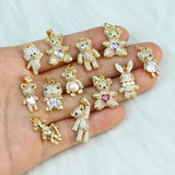 10 Pcs Bear Pendant Jewelry Charms Cartoon Bear Necklace Pendant