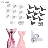 10 Pcs Plastic Triangle Tie Clips for Gift Wedding Party Ties Men Accessories