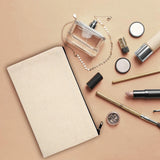 10 Pcs Canvas Pen Case Blank DIY Craft Bags - Cotton Cosmetic Travel Bag