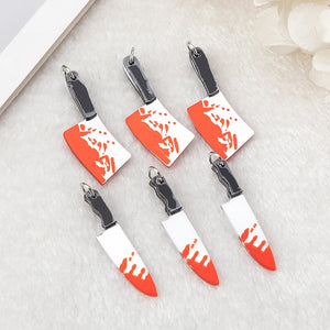 10 Pcs Blood Charms Acrylic Halloween Weapon Shape Punk Findings