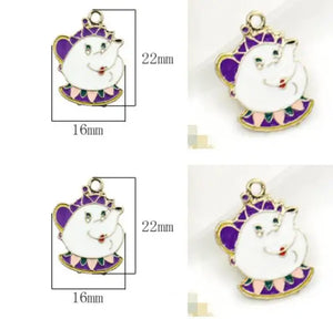 10 Pcs Cartoon Metal Charms for DIY Jewelry Making Pendants