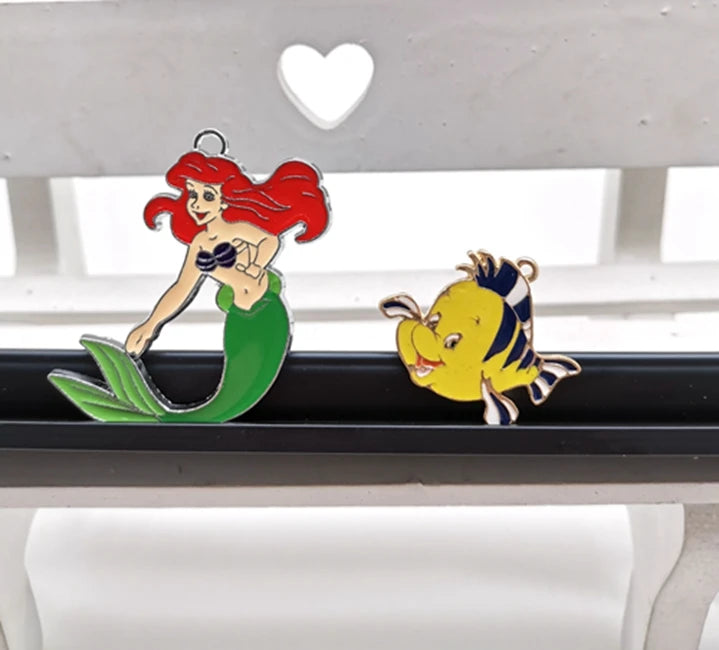 10 Pcs Cartoon Princess Metal Charms DIY Jewelry Making Pendants