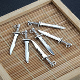 10 Pcs Sword Pendants for Necklace Bracelet DIY Craft