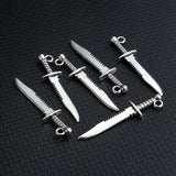 10 Pcs Sword Pendants for Necklace Bracelet DIY Craft