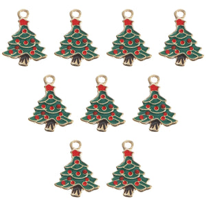 10 Pcs Christmas Tree Pendant Jewelry Accessories DIY Materials