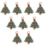 10 Pcs Christmas Tree Pendant Jewelry Accessories DIY Materials
