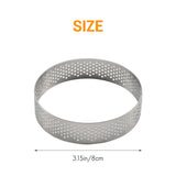 10 Pcs Stainless Steel Tart Ring Cake Mould Baking Tools, 8cm