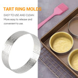 10 Pcs Stainless Steel Tart Ring Cake Mould Baking Tools, 8cm