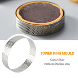 10 Pcs Stainless Steel Tart Ring Cake Mould Baking Tools, 8cm