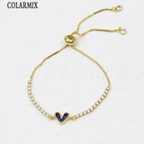 10 Pcs Tennis Chain Heart Bracelet Women Jewelry Gift