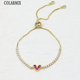 10 Pcs Tennis Chain Heart Bracelet Women Jewelry Gift