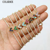10 Pcs Tennis Chain Heart Bracelet Women Jewelry Gift