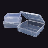 10 Pcs Clear Storage Container Plastic Boxes Hinged Lid Jewelry Crafts