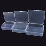 10 Pcs Clear Storage Container Plastic Boxes Hinged Lid Jewelry Crafts