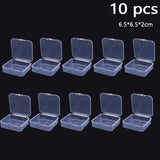 10 Pcs Clear Storage Container Plastic Boxes Hinged Lid Jewelry Crafts