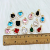 10 Pcs Crystal Charms Pendant Accessories for Women Jewelry Gift