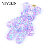 10 Pcs Random Mixed Little Bears Pendant Charm DIY Necklace Keychain Jewelry