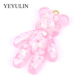 10 Pcs Random Mixed Little Bears Pendant Charm DIY Necklace Keychain Jewelry