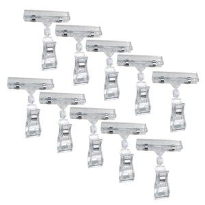 10 Pcs Double Sided Tag Clips 360? Swivel Business & Store Sign Holder