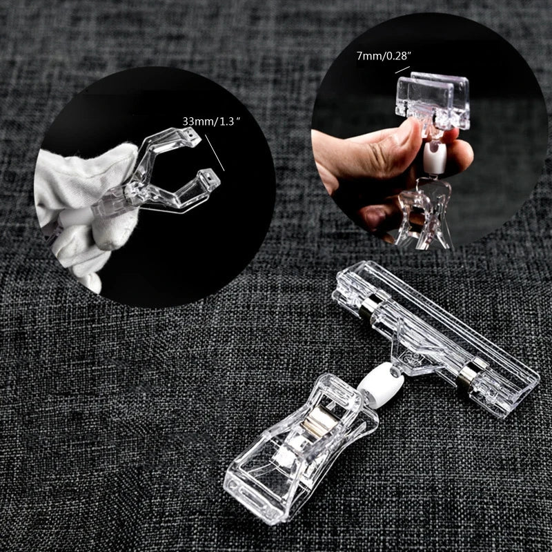 10 Pcs Double Sided Tag Clips 360? Swivel Business & Store Sign Holder