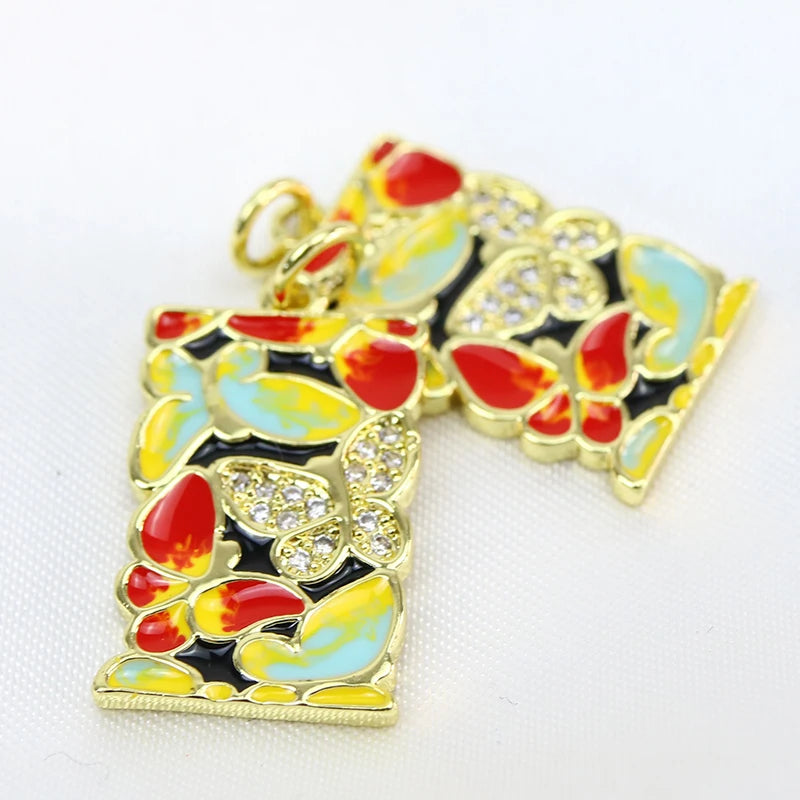 10 Pcs Enamel Colorful Style Jewelry Pendant Mix Jewelry Accessories