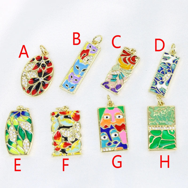10 Pcs Enamel Colorful Style Jewelry Pendant Mix Jewelry Accessories