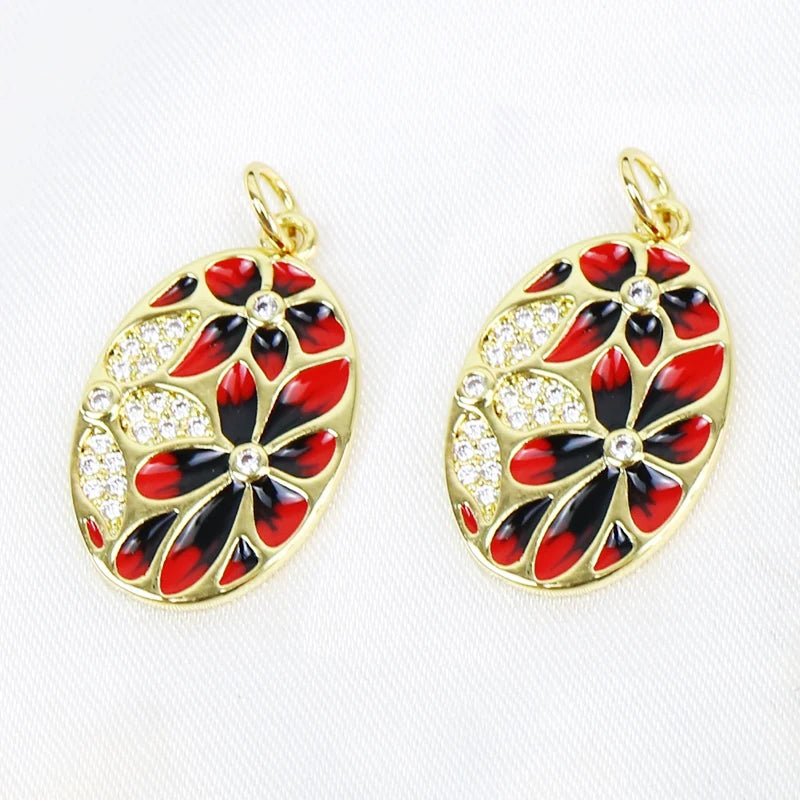 10 Pcs Enamel Colorful Style Jewelry Pendant Mix Jewelry Accessories