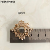 10 Pcs Silver Filigree Brass Earring Clasps 3 Holes 28x33mm DIY Jewelry