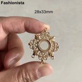 10 Pcs Silver Filigree Brass Earring Clasps 3 Holes 28x33mm DIY Jewelry