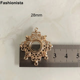 10 Pcs Silver Filigree Brass Earring Clasps 3 Holes 28x33mm DIY Jewelry