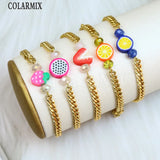 10 Pcs Fruit Charms Bracelet Summer Jewelry Gift 40118