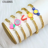 10 Pcs Fruit Charms Bracelet Summer Jewelry Gift 40118