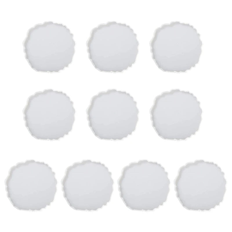 10 Agate Slice Coaster Resin Molds DIY Crafts Silicone Cup Mat Mold