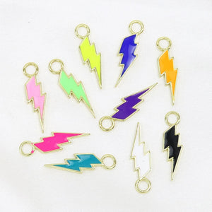 10 Pcs Mix Plated Flash Pendant Accessories for Jewelry Making